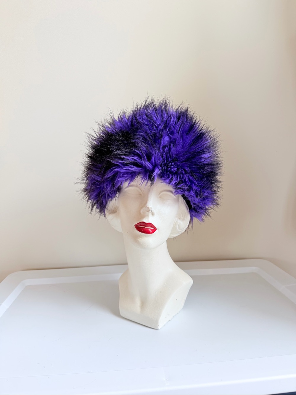 Russian Style Luxury Purple Fur Hat - Women's Winter Accessory